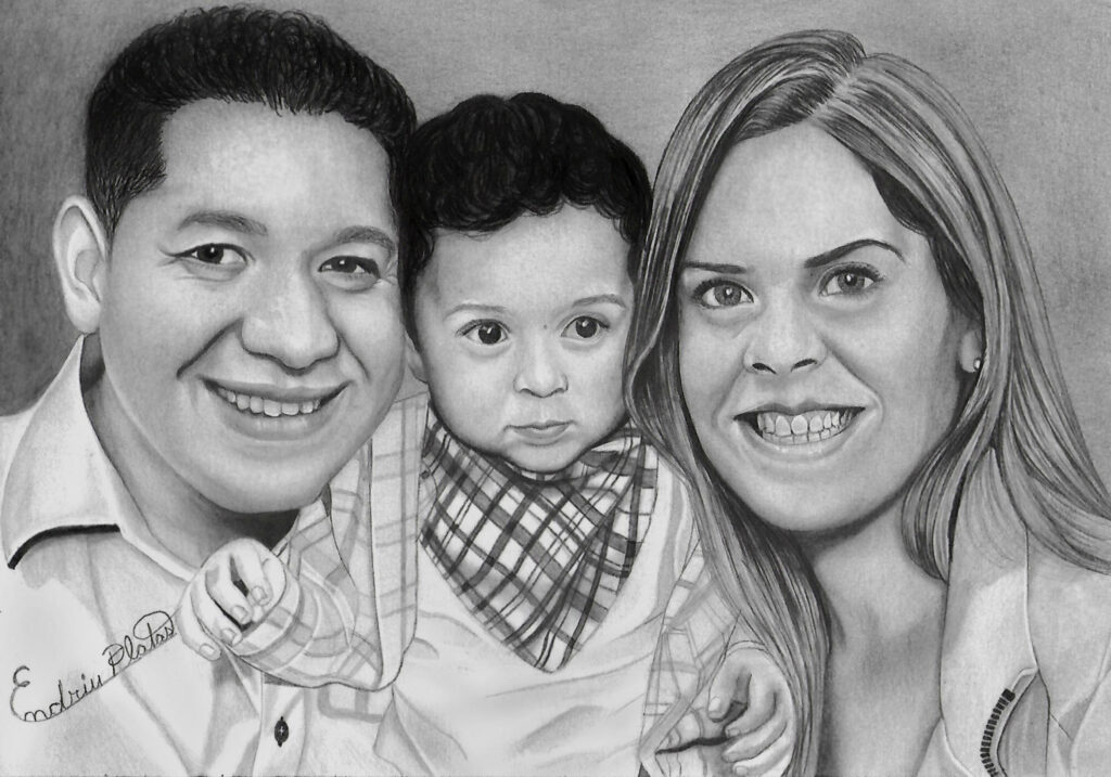 Desenho Fernando, João e Karina